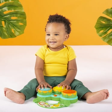 Bright Starts Safari Beats Musical Drum Toy with Lights, Ages 3 Months  , Infant and Toddler, Unisex