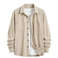 thumbnail image 4 of Shackets for Men Casual Corduroy Button Front Lapel Long Sleeve Weekend Wear Jacket, 4 of 9
