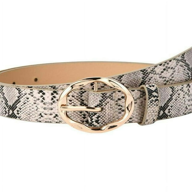 MesaSe Womens Leopard Print Belt for Jeans PU Leather Belt with Alloy Buckle