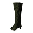 thumbnail image 2 of OKBOP Women's Middle Mid Calf Boots-Fashion Winter Christmas Black Ankle Boots Zipper Warm Wedge Dress Shoes for Women Womens Boots Clearance, 2 of 3