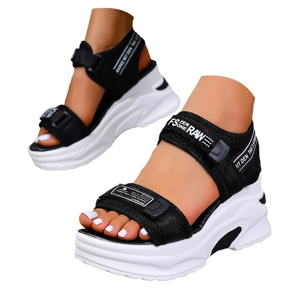 Mepaouo Women's Sport Sandals Mesh Platform Wedge Walking Sandal Summer Running Tennis Shoes Sneakers