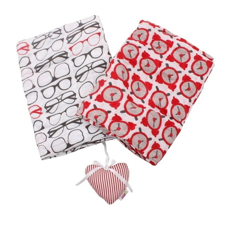 UPC: 7297476112174 | Minene Pair of Large Cotton Baby Swaddler Blankets Red