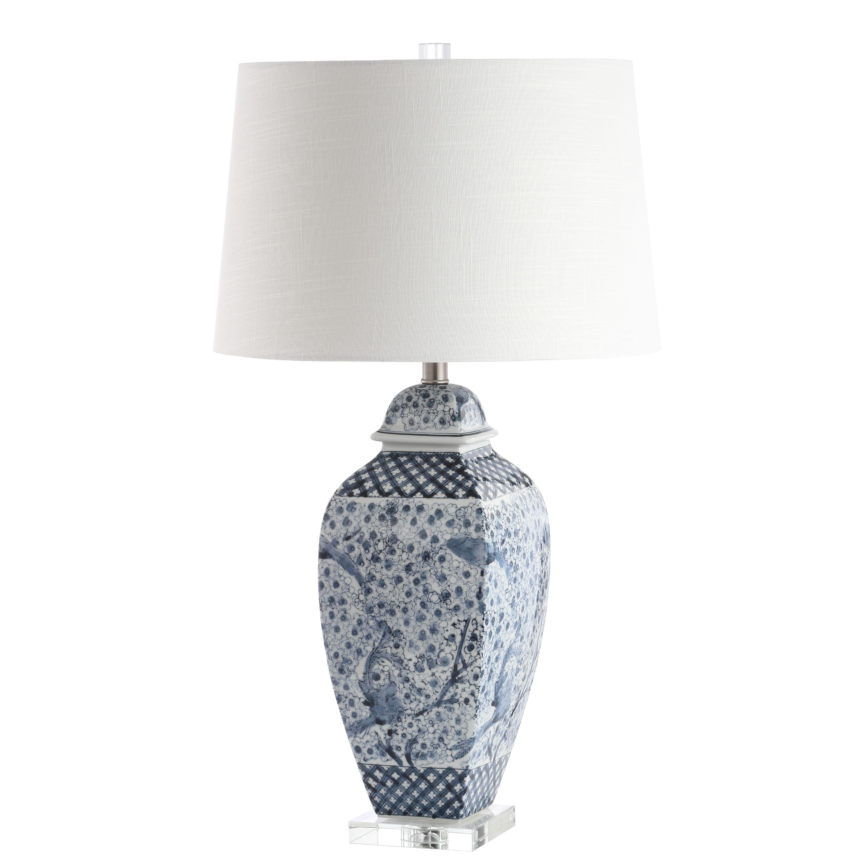 Safavieh Braeden Floral 30 in. H Table Lamp, Blue/White