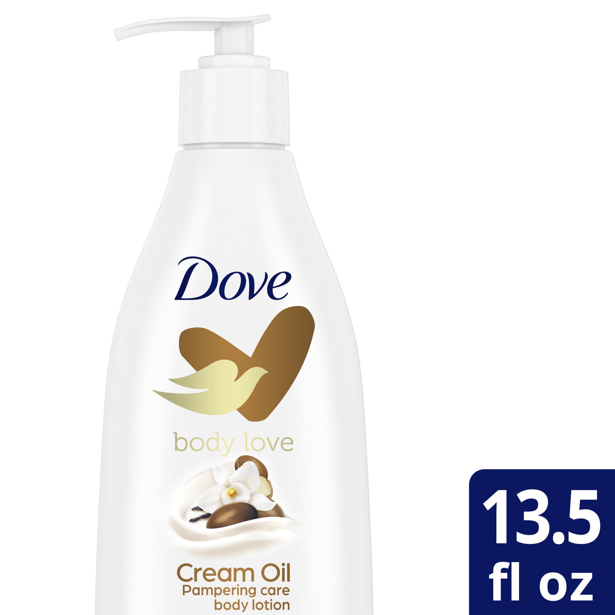 Dove Body Love Pampering Care Non Greasy Body Lotion Cream Oil for Dry  Skin, 13.5 fl oz