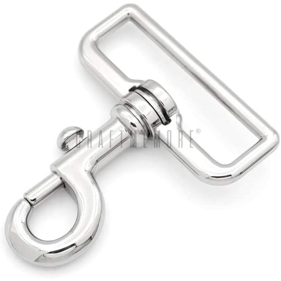 2pcs 1.5 Inches Swivel Slide Bolt Snap Hook Lobster Clasp Purse Making Hardware SC15 (1 1/2 Inch, Silver)
