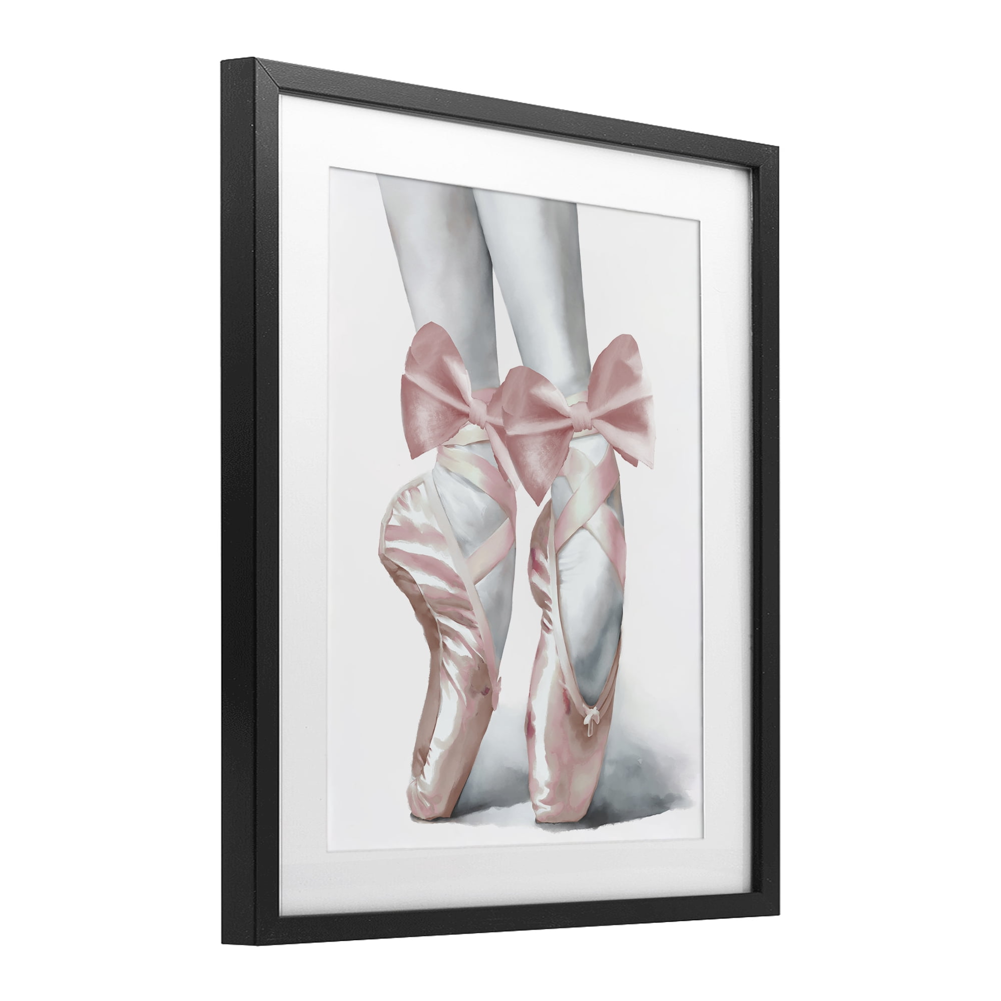 Stupell Industries Ballet Pointe Shoes Black Framed Print Under Glass, design by Elizabeth Medley