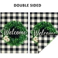 thumbnail image 2 of Boxwood Wreath Welcome Spring Flag 28 x 40 Double Sided, Burlap Buffalo Check Plaid Winter House Flags Rustic Farmhouse Spring Winter Yard Garden Decor, Large Welcome Flag, 2 of 6