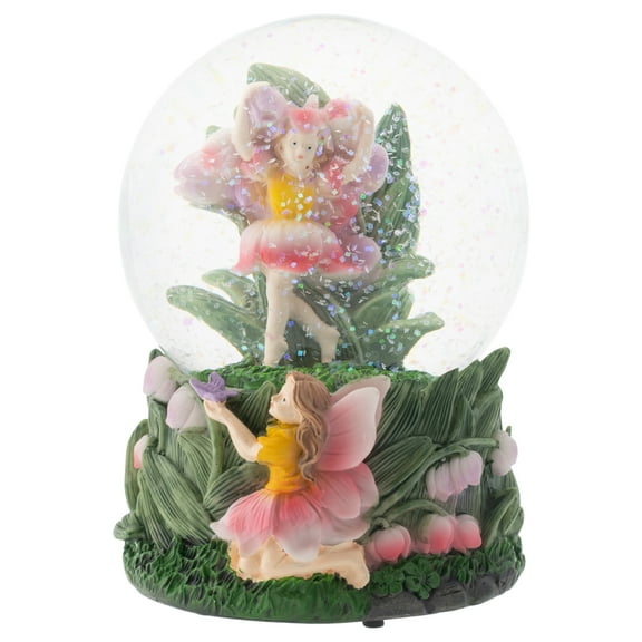 Elanze Designs Bell Flower Fairy Friends 100MM Musical Water Globe Plays Tune You are My Sunshine