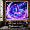 thumbnail image 6 of Unicorn Mother And Foal On Crescent Moon Dreamy Fantasy Style for Unicorn Lovers Celestial Wall Decor Birthday Gift Tapestry Wall Hanging for Bedroom, Nursery and Dorm, 6 of 7