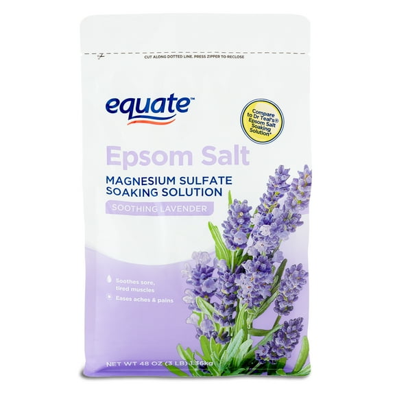 Equate Epsom Salt Bath Soak, Lavender, 3 lb, Calming Relaxation