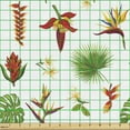 thumbnail image 2 of Tropical Fabric by the Yard Upholstery, Pinnation Monstera Leaf Strelitzia Exotic Plants Warm Climate Elements, Decorative Fabric for DIY and Home Accents, White and Lime Green by Ambesonne, 2 of 5