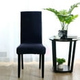 thumbnail image 4 of PiccoCasa 4Pcs Stretch Spandex Seat Slipcovers Plain Classic Chair Protectors, Dark Blue, 4 of 5