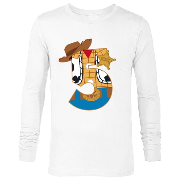 Disney and Pixar’s Toy Story Fifth Birthday 5 Years Old - Long Sleeve T-Shirt for Men - Customized-White