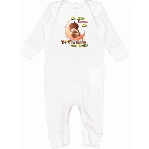 Inktastic My Nana Loves Me to the Moon and Back Baby Romper Coveralls