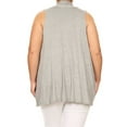 thumbnail image 4 of Women's Casual Basic Plus Size Loose Fit Long Body Draped Open Front Solid Cardigan Vest Made in USA, 4 of 4