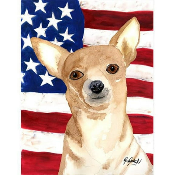 USA American Flag Chihuahua Flag Canvas House Size