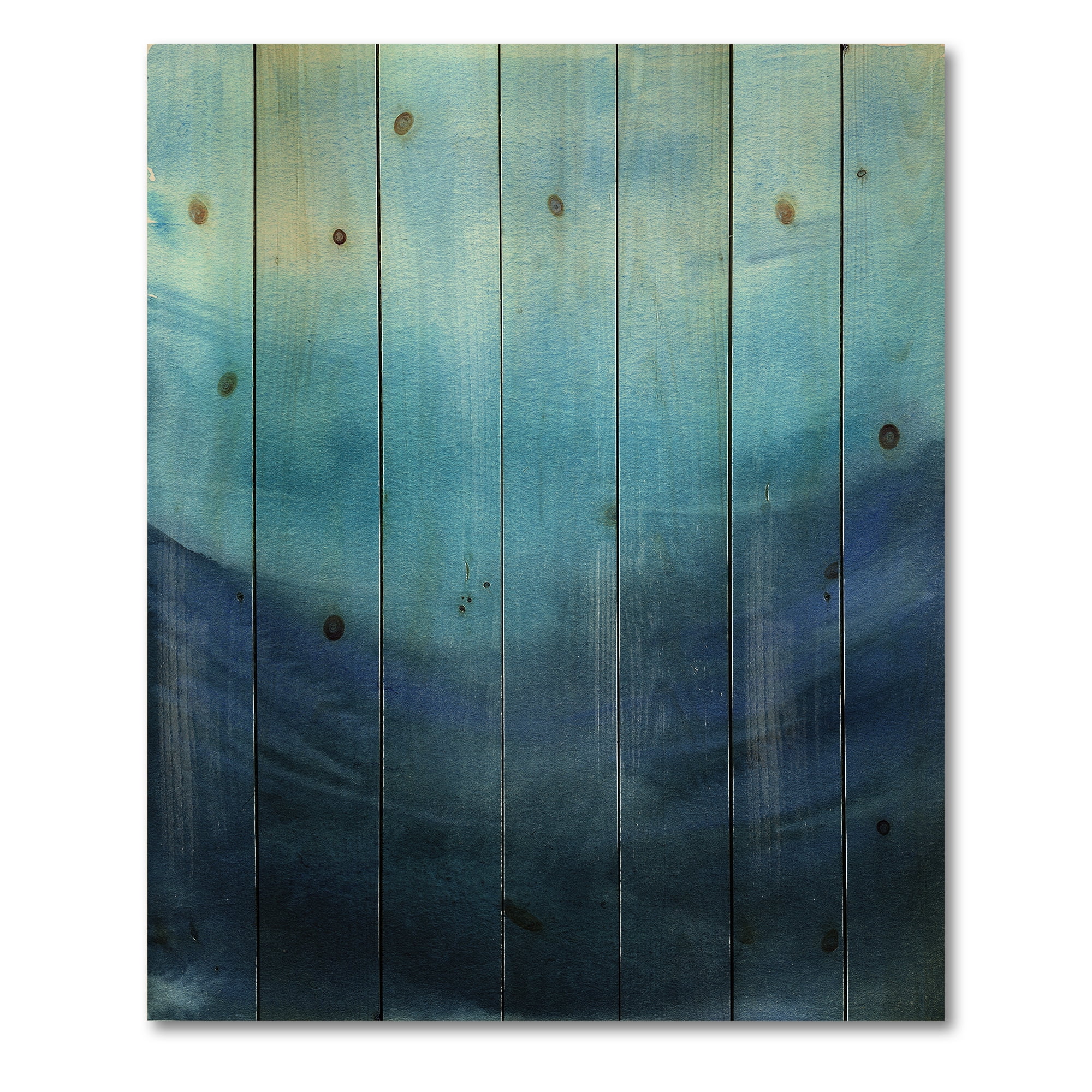 Designart 'Aquatic Underwater Compostion' Nautical & Coastal Print on Natural Pine Wood