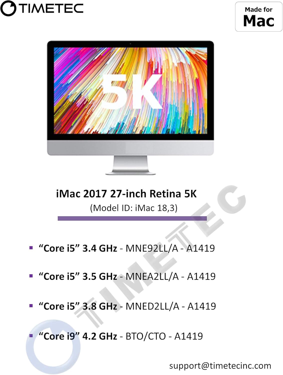 Timetec Hynix IC 32GB KIT (4x8GB) Compatible for Apple 2017 iMac 27-inch w/Retina 5K Display DDR4 2400MHz PC4-19200 1Rx8 CL17 1.2V SODIMM Memory Upgrade (32GB KIT (4x8GB))