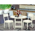 thumbnail image 4 of East West Furniture Sudbury 3-piece Dining Set with Leather Seat in Linen White, 4 of 4