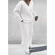 thumbnail image 5 of Conjunto Deportivo para Mujer PRETTYGARDEN Sudadera Cuello en V Pantalones Anchos S, 5 of 6