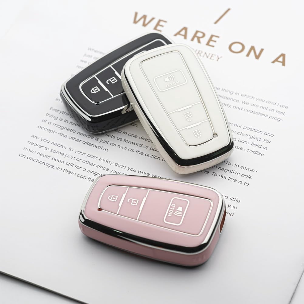 Silicone Key Fob Cover with Anti-Scratch Easy-Grip Protection for Toyota RAV4 2016-2024 Camry Prius Prado Remote