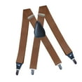 thumbnail image 5 of Suspenders for Men 4 Clips Elastic Straps 1.38 Inches Wide Solid Color Adjustable Heavy Duty Pants Brace Adult for Work Womens Camel, 5 of 7