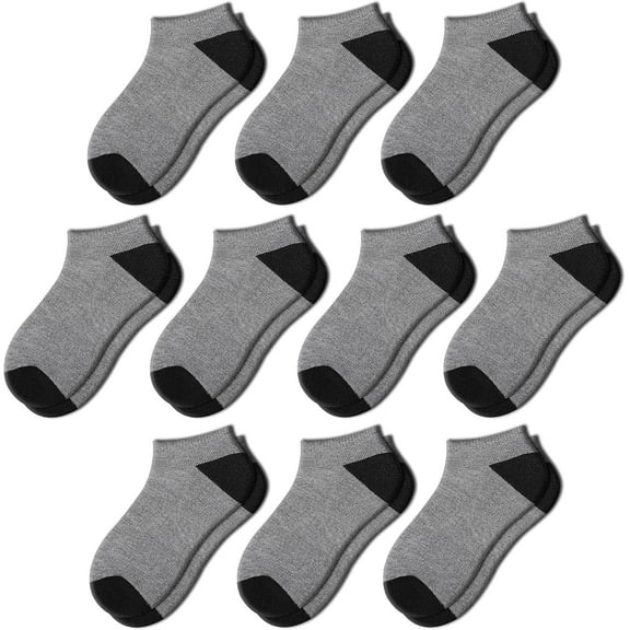 10 Pairs Boys Socks 4-6 6-8 8-10 Years Old Low Cut Ankle Athletic Socks For Kids Short Half Cushioned Socks