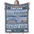 thumbnail image 2 of LHSHID Personalized Name Blanket Custom Love Letter to My Beautiful Mom from Son or Daughter to Smile More Work Less I Love You Gift Throw Blanket, 2 of 5