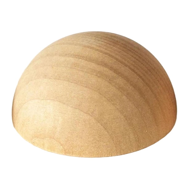 Media bola de madera para manualidades, tapa de poste de pasamanos de escalera de medio círculo grande de madera maciza 15 centímetros