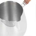 thumbnail image 3 of Mini Milk Warmer Pot 304 Stainless Steel Butter Warmer Pan with Wooden Handle for Home Outdoor 600ML, 3 of 5