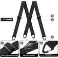 thumbnail image 2 of Men's 4 Clip Suspenders, X Back Hidden Work Suspenders with Hook Clips, Heavy Duty for Hikers Seniors Dress Pants(Khaki), 2 of 6