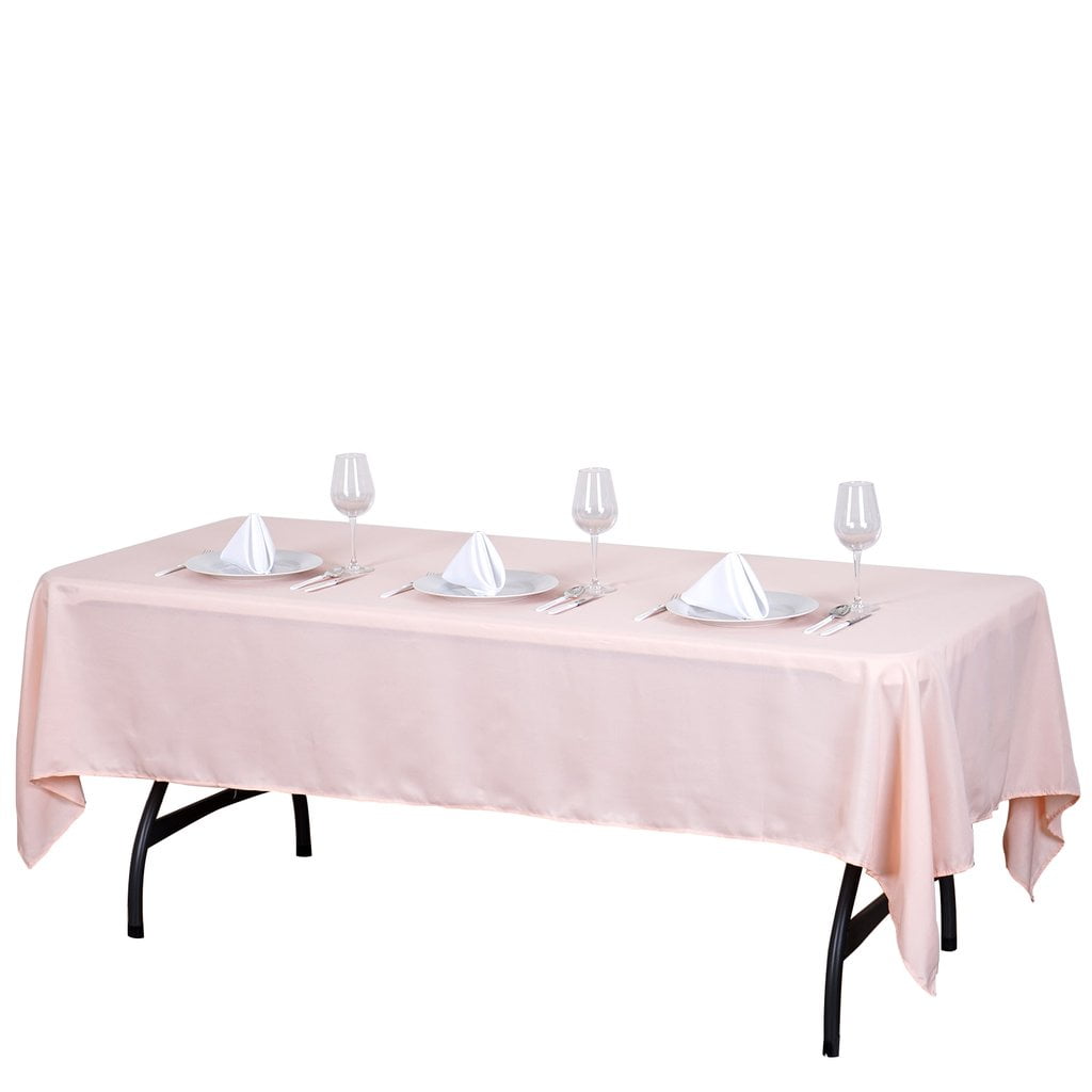 BLUSH 60x102" RECTANGLE POLYESTER TABLECLOTH Wedding Kitchen Catering Linens 