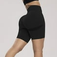 thumbnail image 3 of Elainilye Fashion Womens High Waisted Running Shorts Fitness Pants Tight-fitting Stretch Hip-Up Yoga Shorts Gym Shorts Women,Black, 3 of 4
