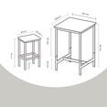 thumbnail image 4 of VASAGLE Mesa de Bar con 2 Bancos, Mesa Comedor con Sillas, Mesa Cocina Pequeña 60 x 60 x 90 cm, Cada Taburete Bar 30 x 40 x 65 cm, para Cocina, Comedor, Industrial, Marrón Rústico y Negro, 4 of 4