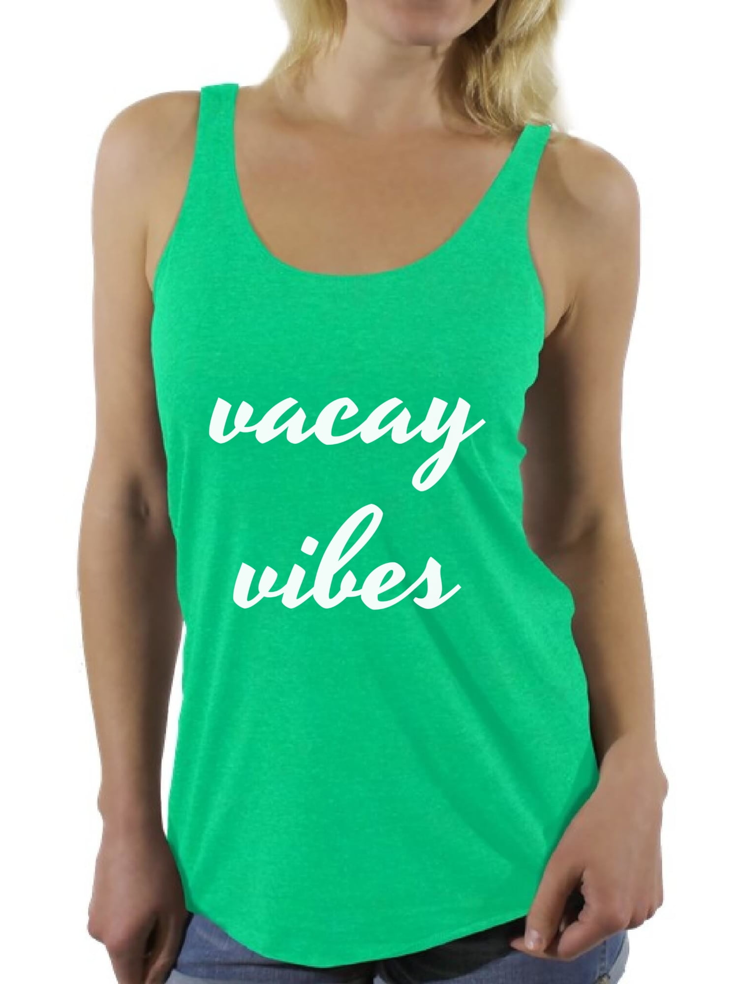 Awkward Styles Vacay Vibes Racerback Tank Top Summer Vacation Racerback Top Funny Summer Outfit