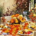 thumbnail image 3 of PMU Thanksgiving Autumn Leaf Assortment Artificial Fall Leaves Decor Harvest Colored Table Decoration Indoor/Outdoor Thanksgiving Party Events Accessory (50/Pkg) Pkg/6, 3 of 6