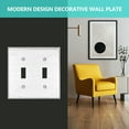 thumbnail image 3 of UCOMEN Toggle Light Switch Metal Wall Plate, Standard Size 2 - Gang, 4.57”×4.57”, Silver 5 Pack, 3 of 7