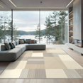 thumbnail image 2 of ODIKA 8'x10' Ultra-Soft Area Rug, Abstract Way Contemporary Geometric Striped Lightweight Throw None Washable, Bare feet friendly, Silk-Touch for Bedroom, Under Sectional, 2 of 7