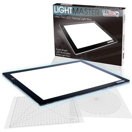 US ART SUPPLY Lightmaster 32.5" Extra Large(A2) 17"x24" LED Lightbox Board Ultra-Thin 3/8" Light Box Pad and 110V AC Power Adapter Dimmable LED with.., By Brand US Art Supply