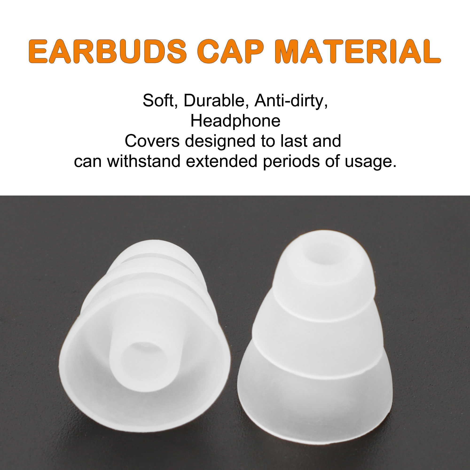 Unique Bargains 10pcs Replacement Earbuds Tips Silicone Earpads Fit 5mm In-Ear Headphones