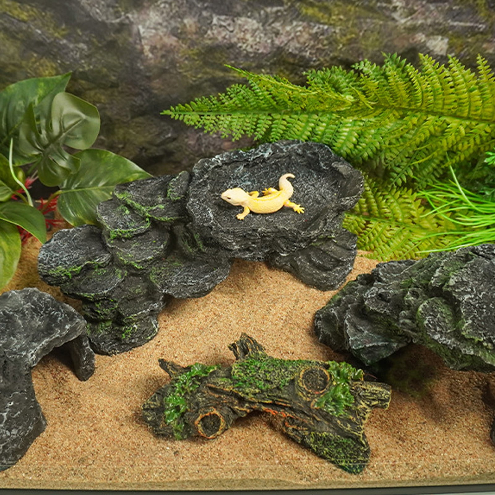 Aquariums Resin Shelter Cave Landscape Decoration Terrariums Basking Platform Reptiles Hideouts Cave Habitats Ornament