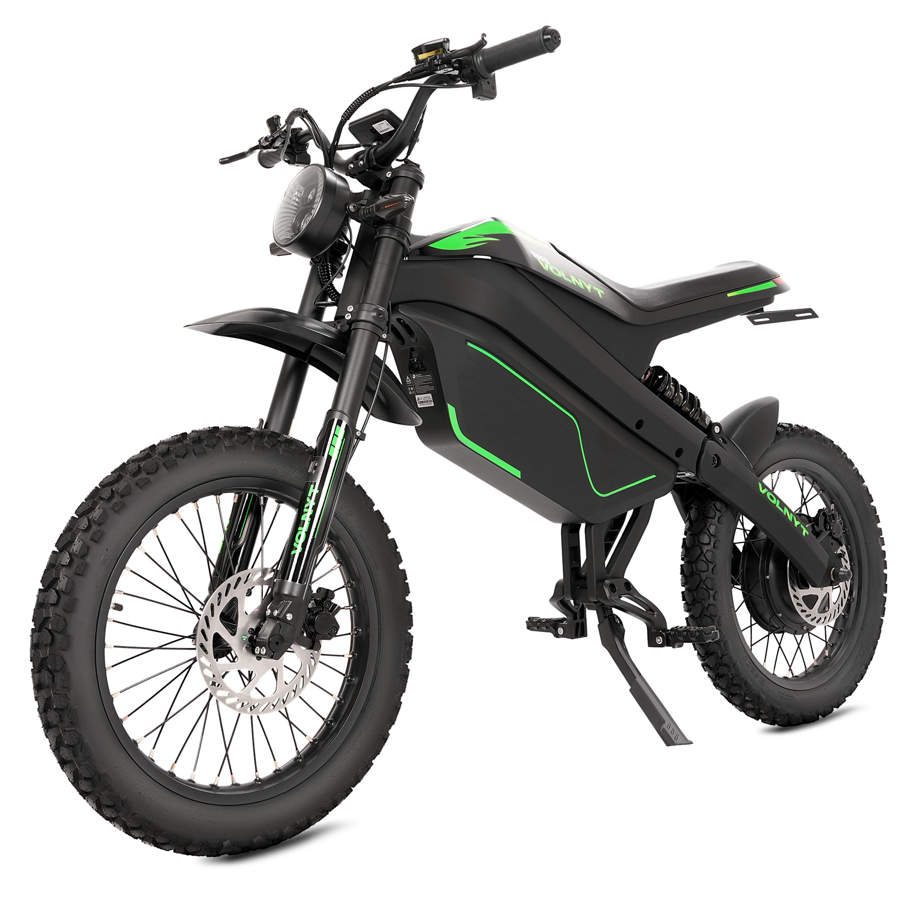 VOLNYT 17" Electric Dirt Bike for Adult,48V 3000W 38.4AH Samsung lithium battery,Men's Road Mountain Moped Ebike BLACK