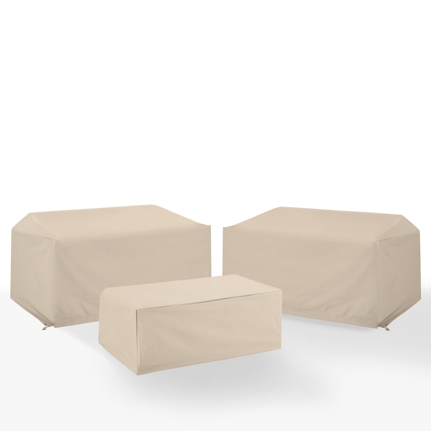 Outdoor Furniture Covers 3Pc Set - Patio Loveseat & Table Cover - Waterproof, Durable, Tan
