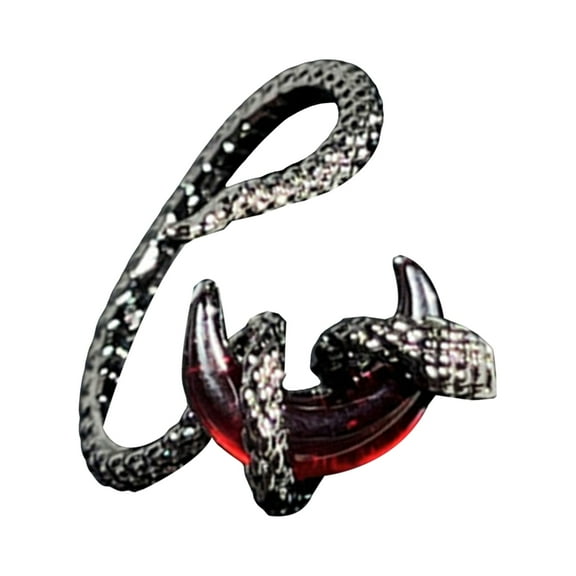 FENOHREFE Elegant Adjustable Open Rings Featuring Serpentines Designs and Moon Accessory for Unique Styles Daily Casual Use
