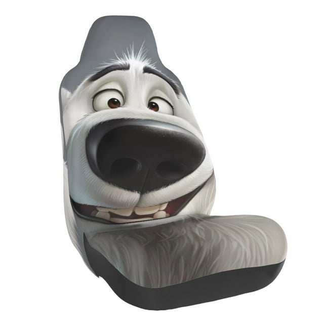 Wukai Smiling Polar Bear Full Set Car Seat Covers with Soft Padding Universal Auto Front Seats Protector and Cushion Mat