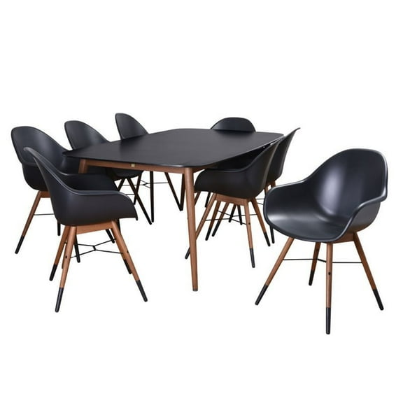 International Home Amazonia Charlotte Delue 9 Piece Patio Dining Set in Black