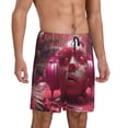 thumbnail image 2 of Balery Surreal Pink Headphones Pantalones cortos de pijama de punto de algodón para hombre con cinturilla y bolsillos-XX-Large, 2 of 6