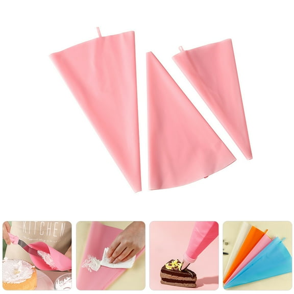WEUVEB 3pcs Silicone Pastry Bags Reusable Piping Bags For Cake Decorating Baking Supplies For Cookies And Desserts