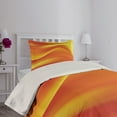thumbnail image 4 of Ambesonne Orange Quilted Coverlet 2 Pcs, Abstract Digital Waves, Twin Size, Burnt Orange, 4 of 5
