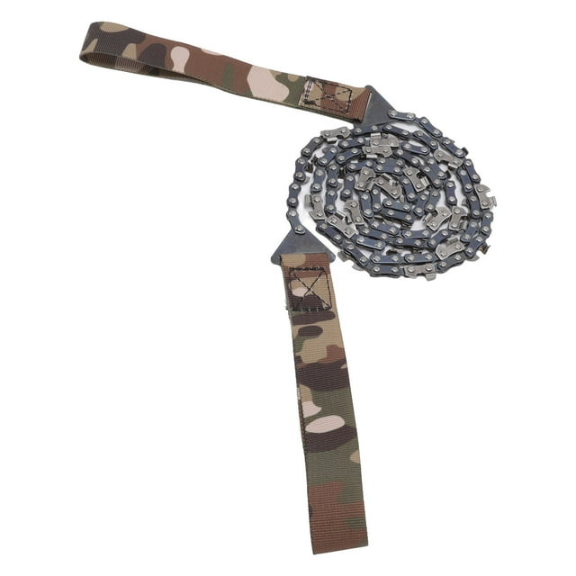 Hand Chain Saw, Camouflage Cloth Handle Portable Survival Chain Saw 65 Manganese Steel 48in For Camping